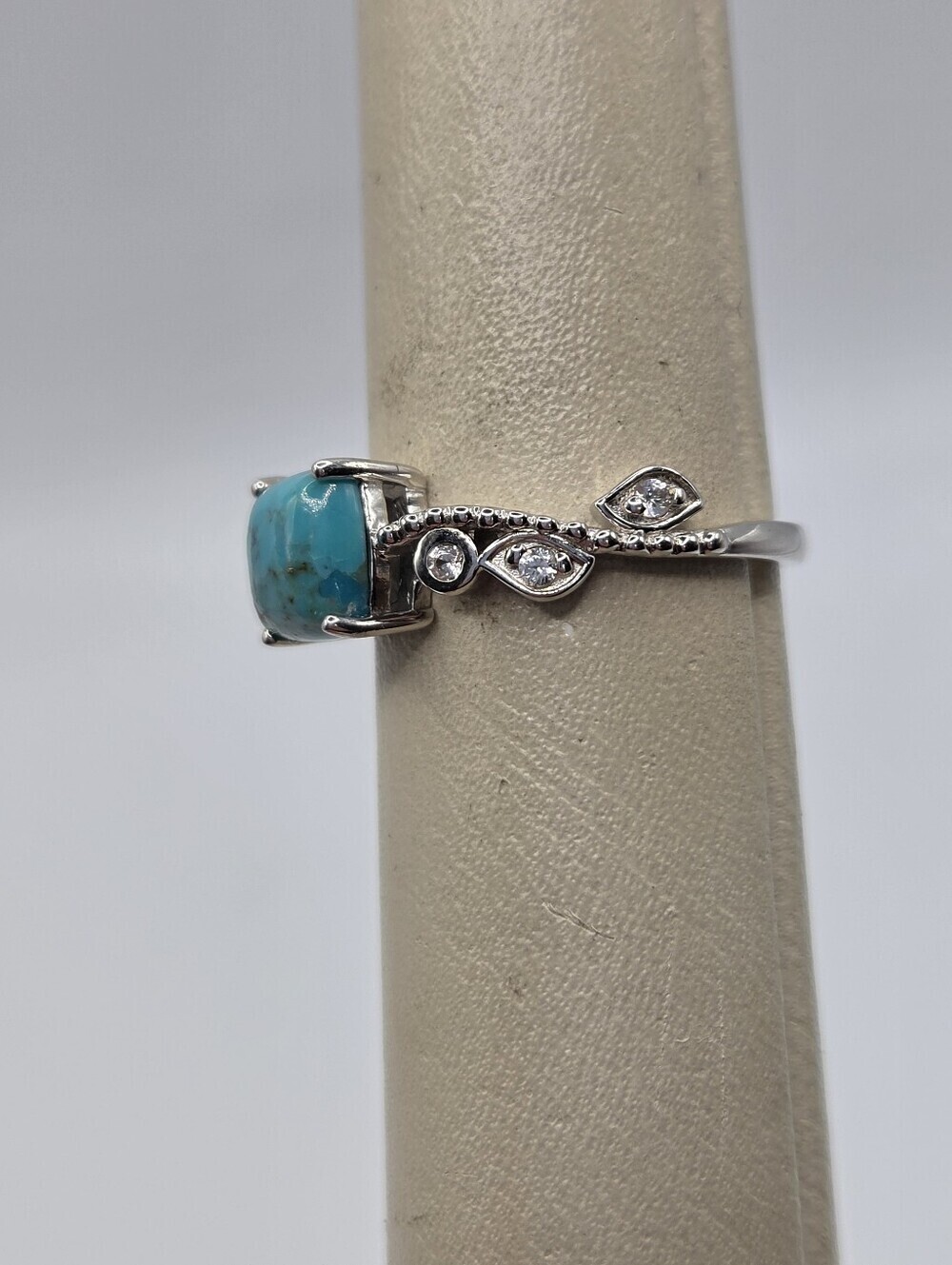 925 Sterling Silver Turquoise Ring Size 7 Blue Statement Boho New Jewelry - Picture 2 of 8